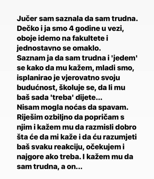 Ostala je TRUDNA i rešila je da KAŽE dečku ali ono ŠTO joj je REKAO nakon TOGA će PAMTITI dok je ŽIVA! - featured image