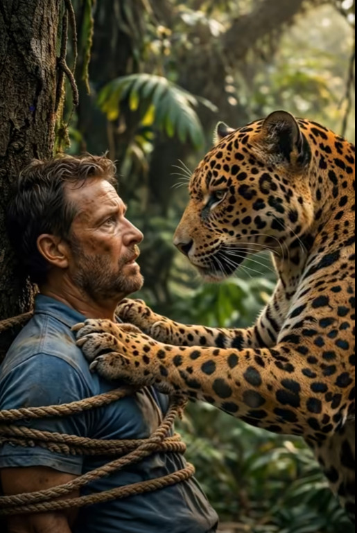 Jaguar je pronašao čovjeka kojeg su krivolovci vezali za drvo u najdubljem dijelu džungle i ostavili na miru: ali ono što je predator učinio šokiralo ga je 😨😲 - featured image