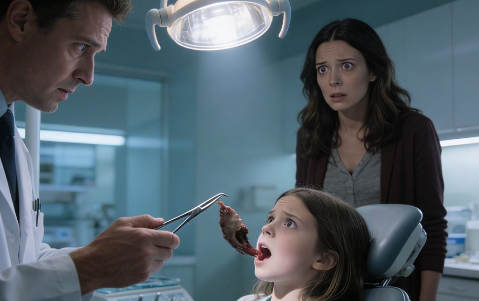 Moja se kći stalno žalila na bol u zubima, pa sam je odvela zubaru. Tijekom pregleda, zubar je pincetom izvadio nešto iz njezinih desni. Odjednom se ukočio i rekao: „Ovo… nije medicinski uređaj.“ Zatim mi je pružio nešto što nikada nije smjelo biti u djetetovim ustima. - featured image