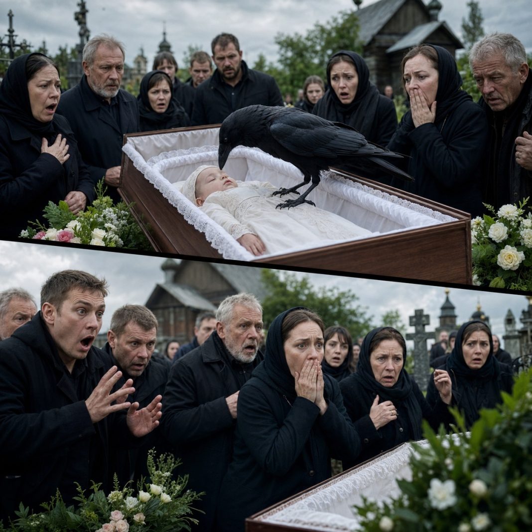 Kada se tokom sahrane gavran spustio na mali kovčeg, ljudi su zanijemili. A trenutak kasnije dogodilo se nešto što niko nikada nije uspio zaboraviti……😲😲😲 - featured image