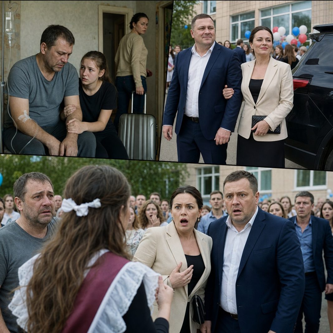 Žena je podnijela zahtjev za razvod petog dana nakon dijagnoze. Onkologija. „Ne namjeravam trošiti mladost na čovjeka koji umire“, rekla je i otišla. Vozio sam kćerku u školu između terapija i infuzija. Tri godine kasnije pojavila se na maturi pod ruku s novim mužem. Novi terenac, osmijeh od uha do uha. Ali ono što je moja kćerka tada uradila… 😲😲😲 - featured image Žena je podnijela zahtjev za razvod petog dana nakon dijagnoze. Onkologija. „Ne namjeravam trošiti mladost na čovjeka koji umire“, rekla je i otišla. Vozio sam kćerku u školu između terapija i infuzija. Tri godine kasnije pojavila se na maturi pod ruku s novim mužem. Novi terenac, osmijeh od uha do uha. Ali ono što je moja kćerka tada uradila… 😲😲😲 - featured image