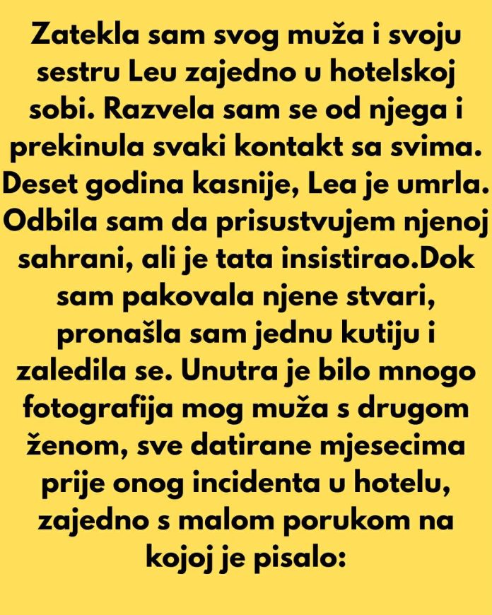 Zatekla sam svog muža i svoju sestru Leu zajedno u hotelskoj sobi. Razvela sam se od njega i… - featured image Zatekla sam svog muža i svoju sestru Leu zajedno u hotelskoj sobi. Razvela sam se od njega i… - featured image