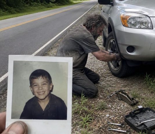 Osamnaest godina nakon što je moj sin nestao, beskućnik mi je promijenio probušenu gumu na Ruti 9… Ali ono što je ostavio u mom automobilu potpuno me slomilo Osamnaest godina nakon što je moj sin nestao, beskućnik mi je promijenio probušenu gumu na Ruti 9… Ali ono što je ostavio u mom automobilu potpuno me slomilo - featured image